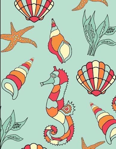 Seahorse And Seashells Notebook Journal 150 Page College Ruled Pages 8.5 X 11
