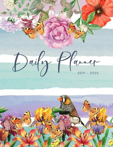 2019 2020 15 Months Flowers Stripes Daily Planner