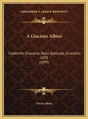 A Giacinto Albini
