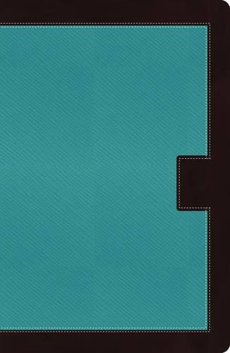 NKJV, Reference Bible, Giant Print, Leathersoft, Turquoise/Brown, Indexed, Red Letter Edition: New King James Version, Turquoise Reptile/Espresso Leathersoft Giant Print Reference Bible(Classic)