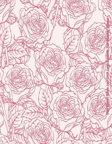 Pink Flowers Bloom 2017-2018 Large Academic Year Monthly Planner