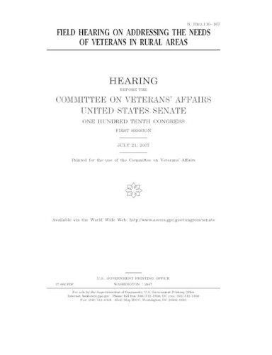Field hearing on addressing the needs of veterans in rural areas