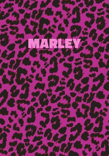 Marley: Personalized Pink Leopard Print Notebook (Animal Skin Pattern). College Ruled (Lined) Journal for Notes, Diary, Journaling. Wild Cat Theme Design wi