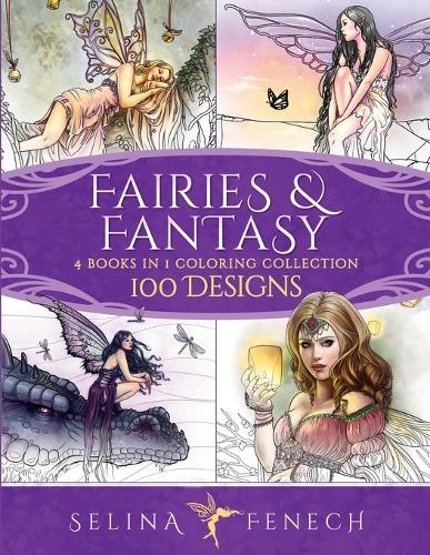Fairies and Fantasy Coloring Collection: 4 Books in 1 - 100 Designs(19 Fantasy Coloring by Selina)