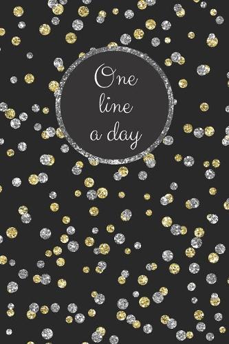 One Line A Day: Elegant Gold And Silver Glitter Journal Five-Year Memory Book, Diary, Notebook 6x9, 110 Lined Blank Pages