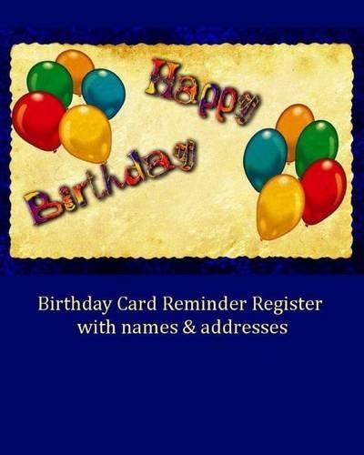 Birthday Card Reminder Register with names & addresses