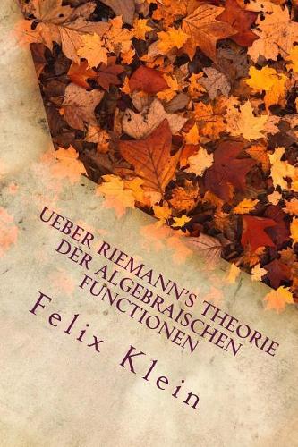 Ueber Riemann's Theorie Der Algebraischen Functionen