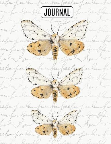 Big Fat Bullet Style Journal Notebook Watercolor Moths: Huge Dot Grid Book For Journaling Over 300 Numbered Pages(6 Nature)