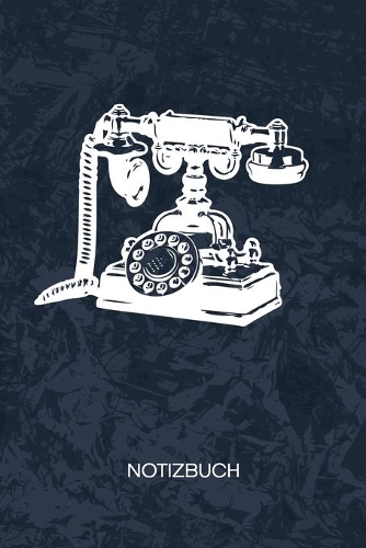Notizbuch: A5 Kariert - Vintage Liebhaber Heft - Retro Notizheft 120 Seiten KARO - Wählscheibentelefon Notizblock Antiquität Motiv - 90er Kind Geschenk