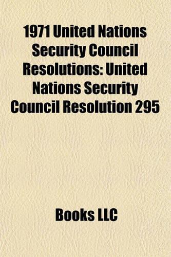 1971 United Nations Security Council Resolutions