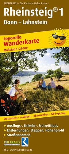 Rheinsteig 1, hiking map 1:25,000