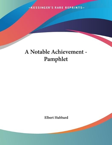 A Notable Achievement - Pamphlet