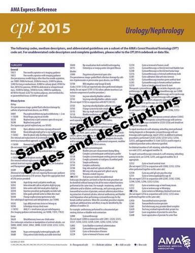 CPT 2015 Express Reference Coding Card: Urology/Nephrology