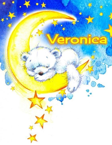 Veronica: Personalized Notebook, Journal, Diary, 105 Lined Pages, Large Size Book 8 1/2" x 11"
