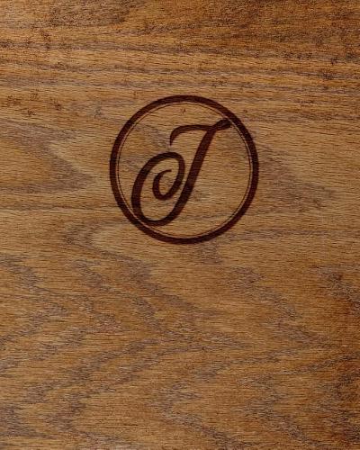 Wood Burned Monogram Creative Journal - I: (8 X 10 Lined) Blank Notebook College Ruled