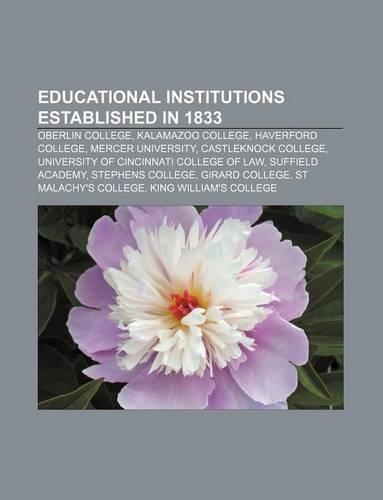 Educational Institutions Established in 1833