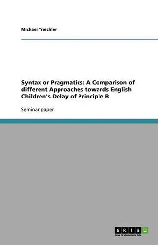 Syntax or Pragmatics: A Comparison of different Approaches towards English Children's Delay of Principle B