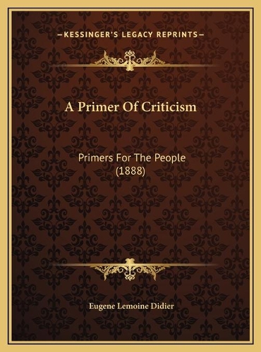 A Primer Of Criticism