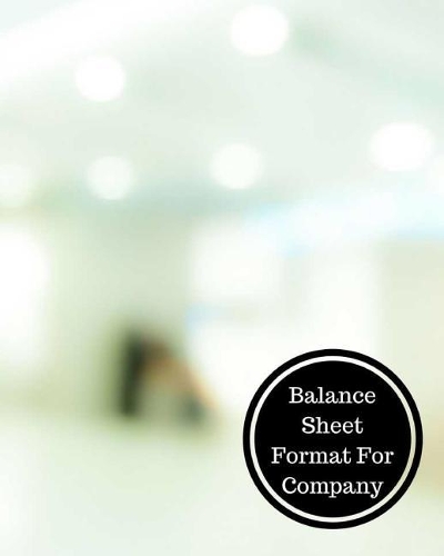 Balance Sheet Format for Company