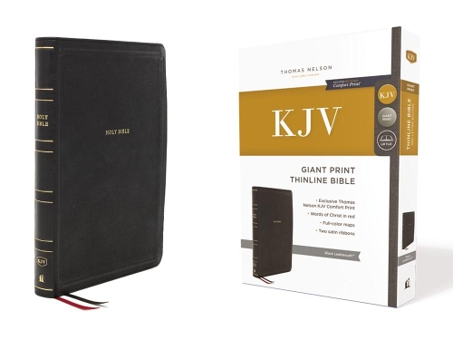 KJV Holy Bible: Giant Print Thinline Bible, Black Leathersoft, Red Letter, Comfort Print: King James Version
