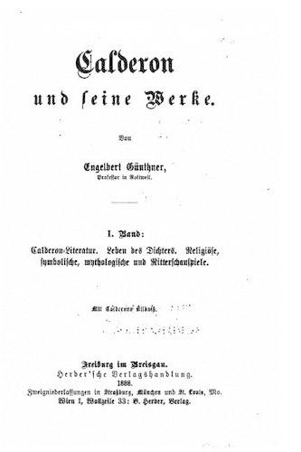 Calderon und seine werke: (German)