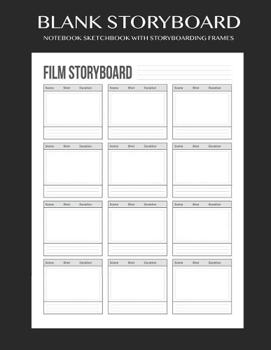 Blank Storyboard Notebooksketchbook with Storyboarding Frames