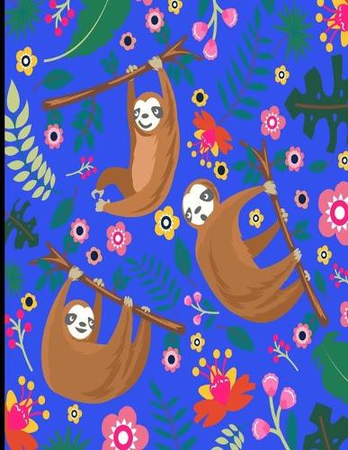 Ariana: Dark Blue Sloth Notebook, 366 Pages College Ruled Sloth Notebook, Cute Sloth Cover Note Pad
