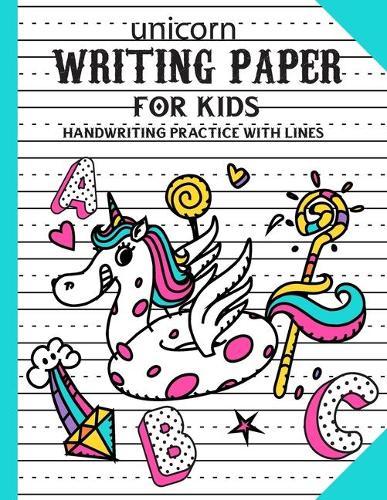 Unicorn Handwriting Practice Paper with Lines for ABC Kids