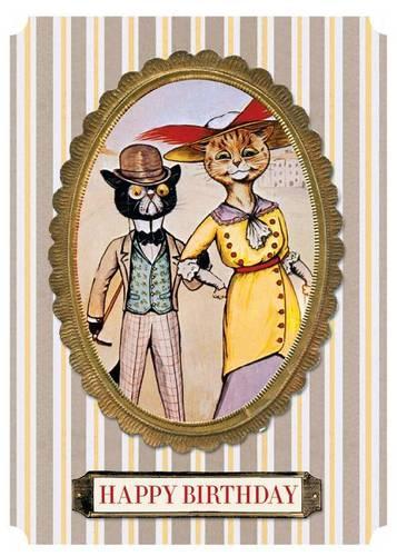 Fashionable Cats Birthday Card