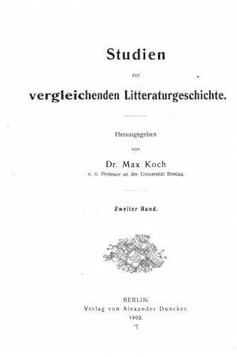 Studien zur vergleichenden literaturgeschichte