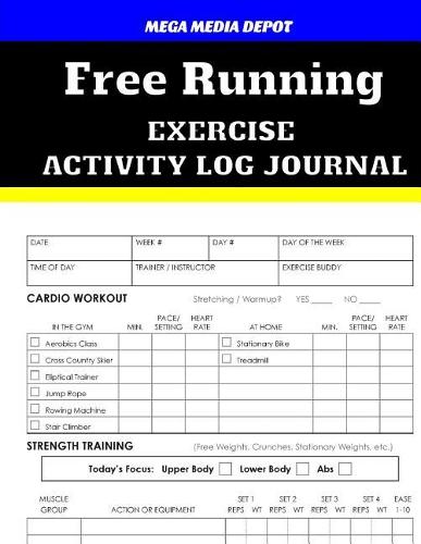 Free Running Exercise Activity Log Journal
