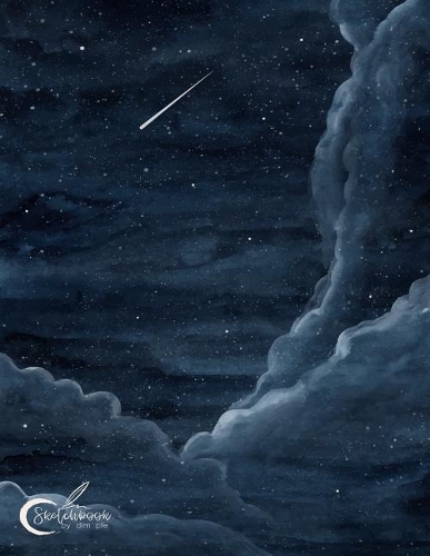 Sketchbook by dim ple: In the sky cover (8.5 x 11) inches 110 pages, Blank Unlined Paper for Sketching, Drawing, Whiting, Journaling & Doodling