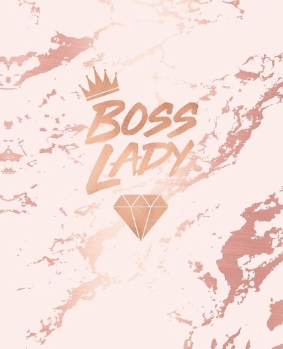 Boss Lady: Inspirational Quote Notebook, Light Purple Marble and Rose Gold - 7.5 x 9.25, 120 College Ruled Pages