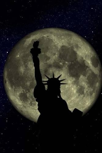 Statue of Liberty and a Full Moon Journal