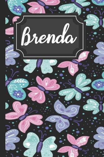 Brenda: Personalized Girls Name Beautiful Butterflies Journal Pretty Lined Notebook for Women