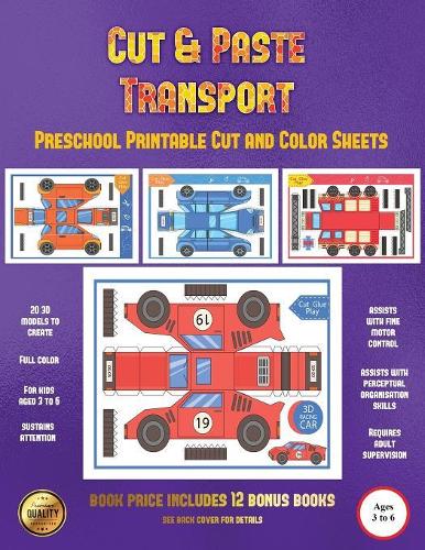 Preschool Printable Cut and Color Sheets (Cut and Paste Transport)