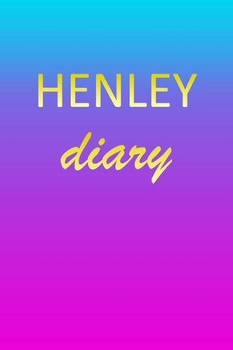 Henley: Journal Diary - Personalized First Name Personal Writing - Letter H Blue Purple Pink Gold Effect Cover - Daily Diaries for Journalists & Writers - J
