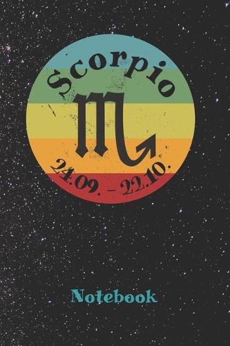 Vintage Zodiac Scorpio Notebook: Astrology Journal, Horoscope Notepad, Notes, 120 Pages, blanc lined, 6" x 9"