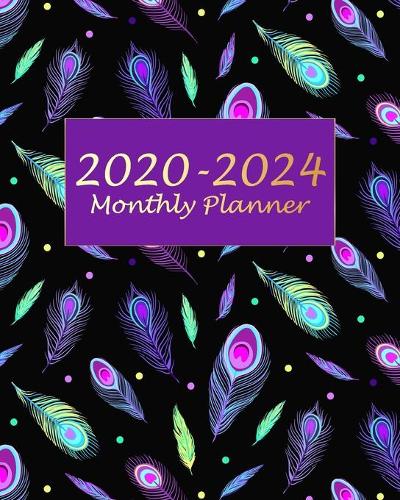 2020-2024 Monthly Planner: Purple Feathers 5 year monthly planner Calendar Schedule Organizer (60 Months) For The Next Five Years With Holidays and inspirational Quotes