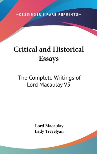 Critical and Historical Essays