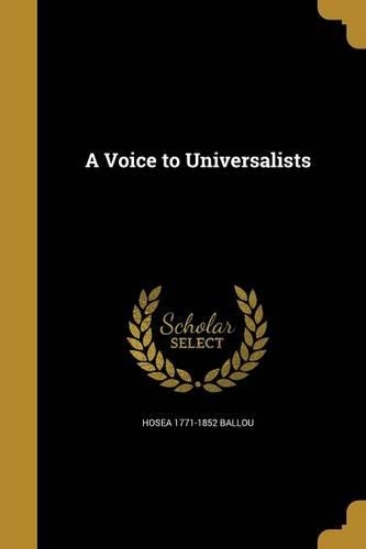 A Voice to Universalists: (English)