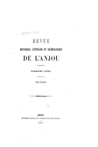 Revue de l'Anjou - Tome I