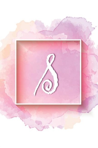 S: Personalized Monogrammed Initial S Writing Journal, Notebook or Diary for Girls or Women. Watercolor background & Cream Alphabet Letter. 6x9 110 Bla