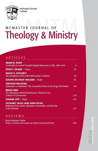 McMaster Journal of Theology and Ministry: Volume 20, 2018-2019(20 McMaster Journal of Theology and Ministry)