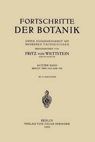 Fortschritte der Botanik: Achter Band(German)