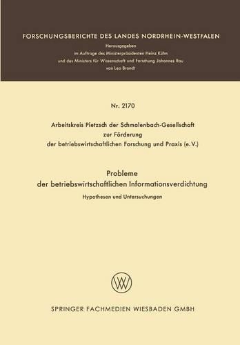 Probleme der betriebswirtschaftlichen Informationsverdichtung