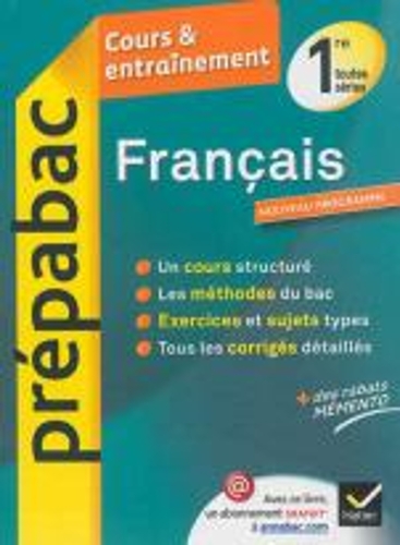 Prepabac Cours et entrainement: 1re - Francais - (Toutes series)