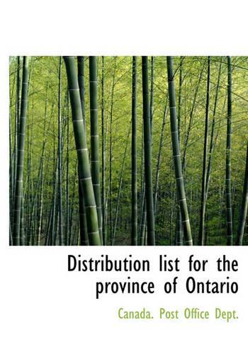 Distribution List for the Province of Ontario