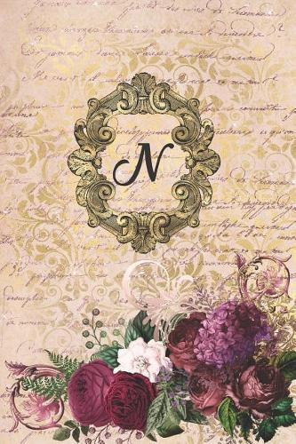 Simply Dots Dot Journal Notebook - Gilded Romance - Personalized Monogram Letter N: Dot Grid Booklet to Draw and Write Your Past, Present and Future Life Experiences.
