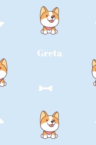 Greta: Liniertes Corgi Notizbuch oder Hund Notizheft liniert - Hunde Journal für Männer und Frauen mit Linien
